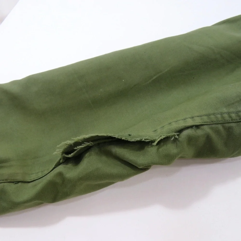 Military Vietnam War USN A-2 DECK JACKET Heavy Cotton Lined Green S 1970s